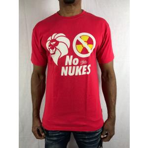 NESTA BRAND Tシャツ NO NUKES ロゴ赤 レッド ネスタブランド ライオン メンズ ストリート 半袖 春夏●ts591｜neweditionhiphop