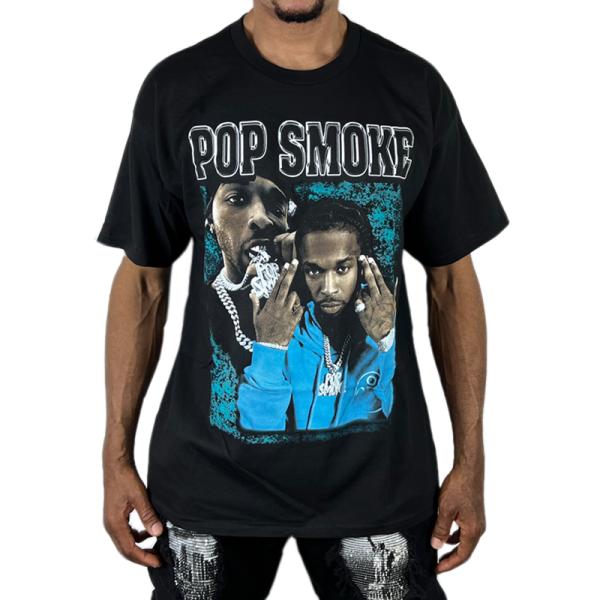 THREADS ON DEMAND Tシャツ POP SMOKE ポップスモーク 半袖 黒 ブラック...