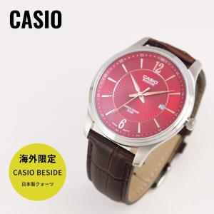 日本未発売モデル CASIO カシオ BESIDE ビサイド BEM-151L-4A レッド×ブラウン 腕時計 メンズ 海外モデル 送料無料｜newest