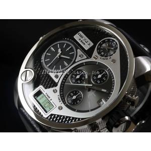 DIESEL ディーゼル 腕時計 DZ7125 ブラック×シルバー ブラック レザーベルト メンズ DZ-7125