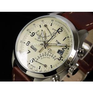 TIMEX タイメックス ntelligent Quartz Racing インテリジェントクォーツフライバッククロノグラフ T2N932 クリーム×ライトブラウン 腕時計