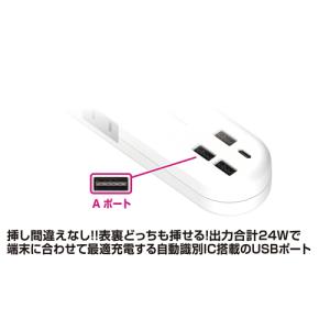 カシムラ AC電源スイッチ付きタップ USB-...の詳細画像5