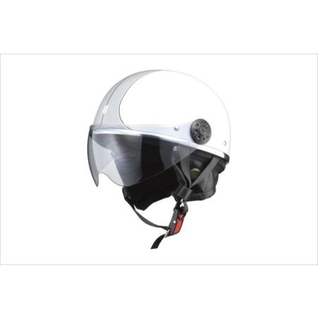 LEAD リード工業 O-ONE オー・ワン シールド付きハーフヘルメット ホワイト/シルバー