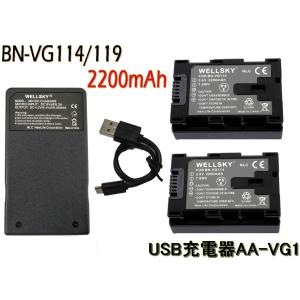 BN-VG109 BN-VG119 互換バッテリー 2個 & AA-VG1 [ 超軽量 ] USB Type-C 急速 互換充電器 バッテリーチャージャー 1個｜newlifestyle