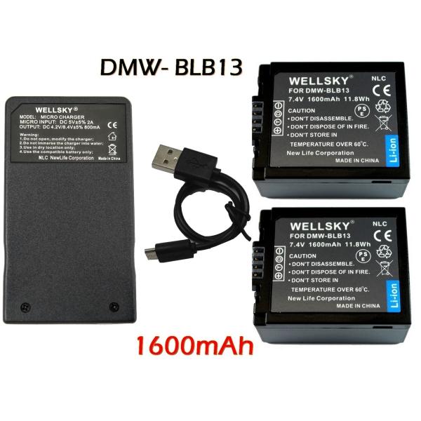 DMW-BLB13 互換バッテリー 2個 &amp; DE-A43A [ 超軽量 ] USB Type-C ...