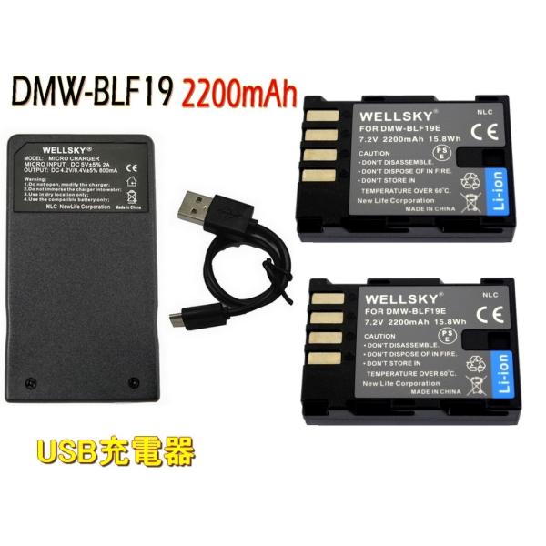 DMW-BLF19 互換バッテリー 2200mAh 2個 &amp; DMW-BTC10 DMW-BTC13...
