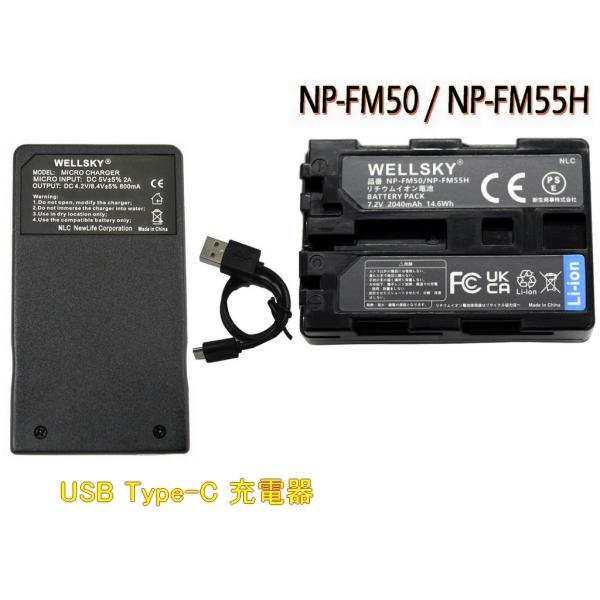 NP-FM50 NP-FM55H NP-FM30 互換バッテリー 1個 + 超軽量 USB Type...