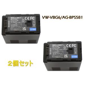 VW-VBG6-K VW-VBG6 AG-BPS581 2個 互換バッテリー [ 純正充電器で充電