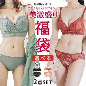【1セット500円】福袋 ブラ＆ショーツセットが2点入る福袋 ブラジャー 下着 レディース セット 2023 ノンワイヤー 脇高 脇肉 補正 谷間 盛れる 優良配送
