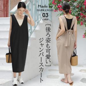 ワンピース 夏 ジャンパースカート レディース ロング ロング丈 春 秋 冬 ロングシーズン きれいめ カジュアル リボン