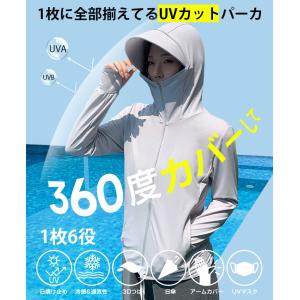 uvカットパーカー パーカー フルフェイス 冷...の詳細画像1