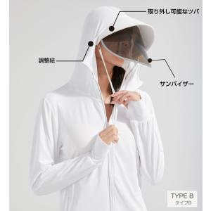 uvカットパーカー パーカー フルフェイス 冷...の詳細画像3
