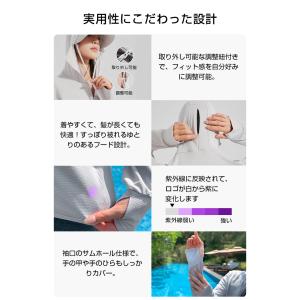 uvカットパーカー パーカー フルフェイス 冷...の詳細画像5