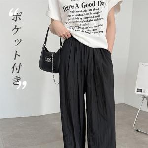 さらとろ涼感ダブルタックワイドパンツ レディー...の詳細画像5