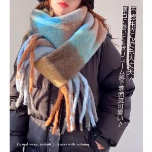 マフラー レディース ストール かわいい 無地...の詳細画像2
