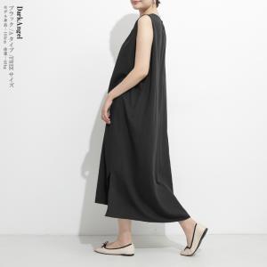 リネン風ノースリーブワンピース きれいめ ロン...の詳細画像5