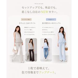 ペプラムトップス レディース 夏 ノースリーブ...の詳細画像5