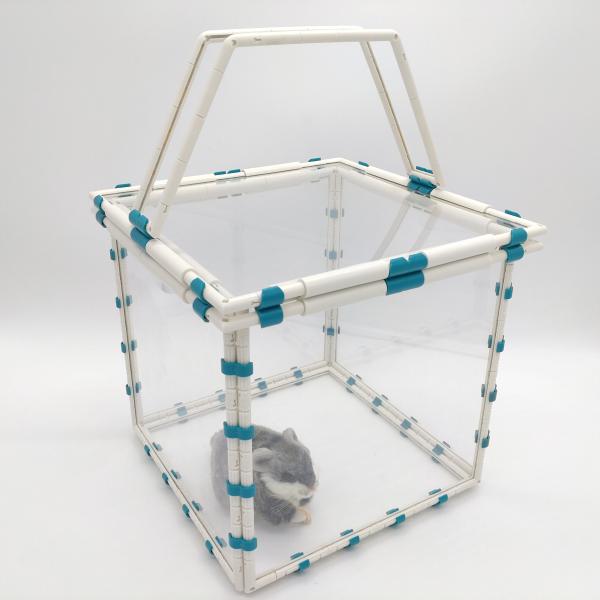 アニマルケージ バスケット 長方形【大】組み立てキット キャリーケース キャリー ポータブルケージ ...