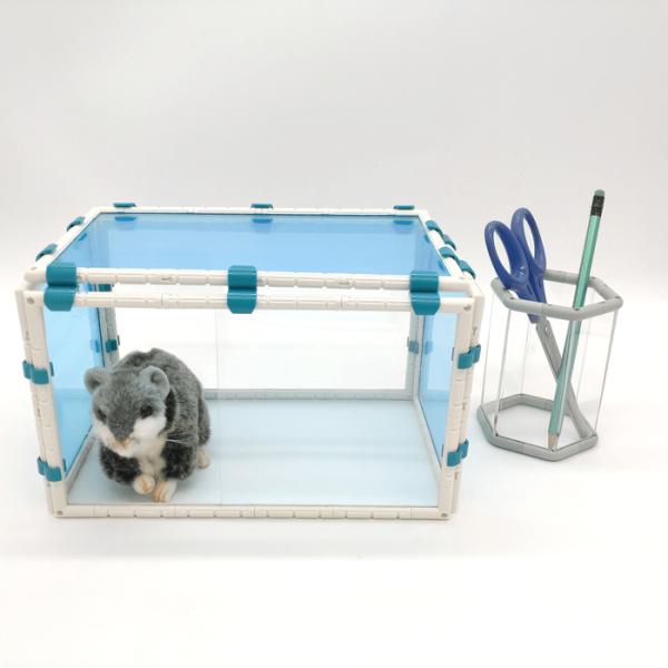 アニマルハウス【大】おうち 寝床 寝室 隠れ家 透明 クリア ハムスター 小動物 ペット 組み換え自...