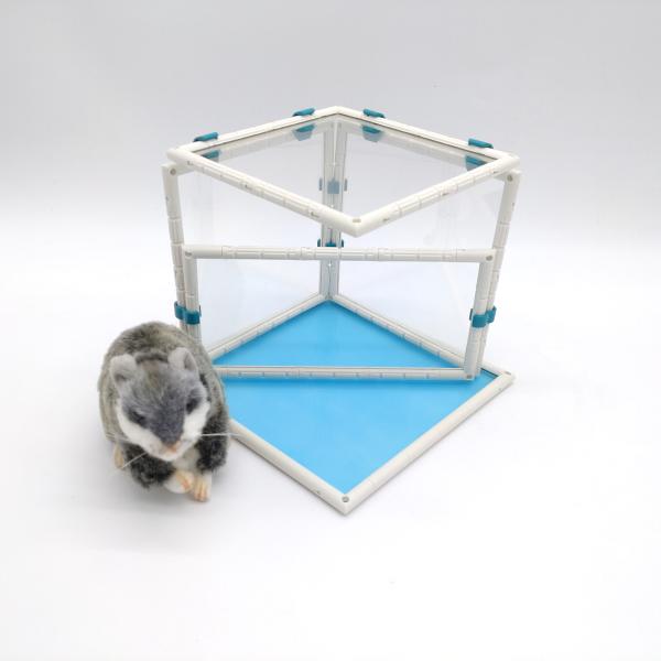 アニマルハウス コーナー トレー セット【小】おうち 寝床 寝室 隠れ家 透明 クリア ハムスター ...