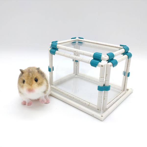 アニマルハウス トレーセット【小】おうち 寝床 寝室 隠れ家 透明 クリア ハムスター 小動物 ペッ...