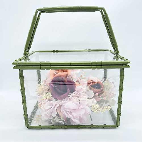 フラワー ケース バスケット A4 クリア カバー 花 透明 おしゃれ インテリア デザイン かわい...