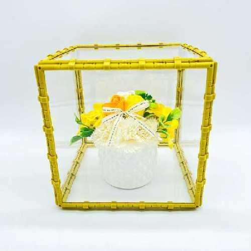 フラワー ケース キューブ 大 21cm クリア カバー 花 透明 おしゃれ インテリア デザイン ...