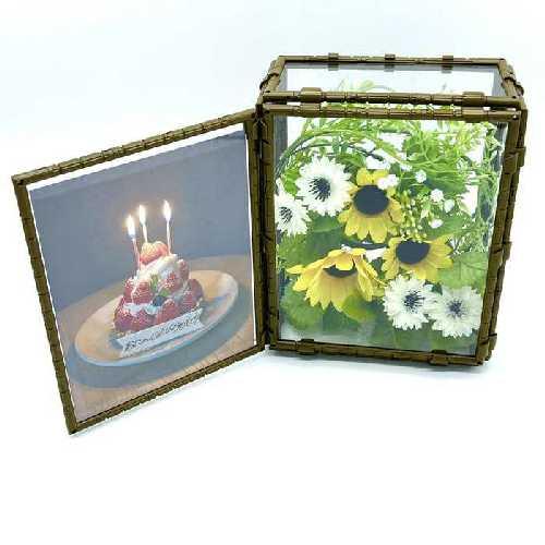 フラワー ケース メッセージ ボックス A5 クリア カバー 花 透明 おしゃれ インテリア かわい...