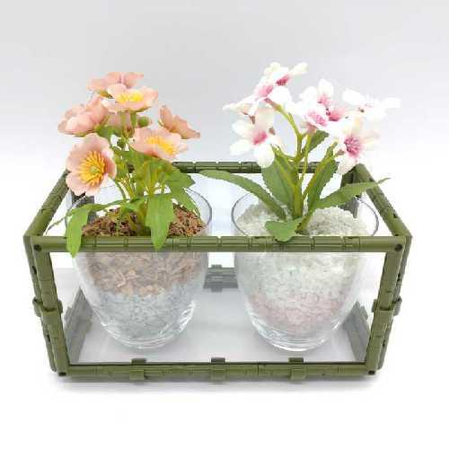 フラワー プランター 浅型M クリア カバー 観葉植物 鉢植え 透明 おしゃれ インテリア デザイン...