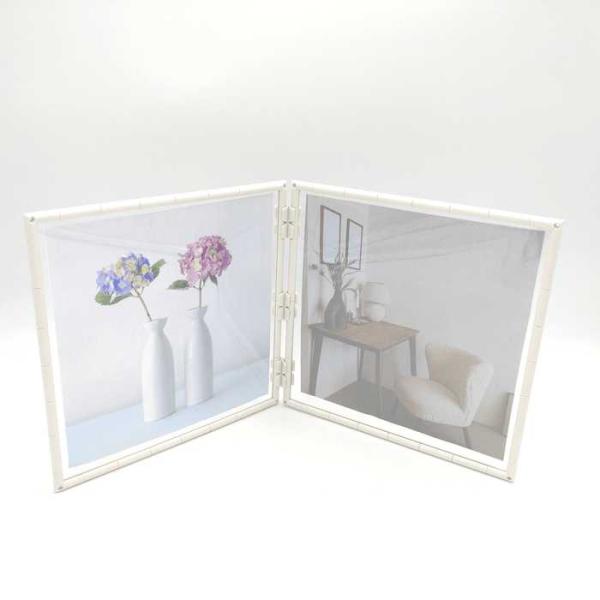 フォトフレーム  2面  21cm×21cm 組み立てキット 手作り 考えて創る 写真立て 組み換え...