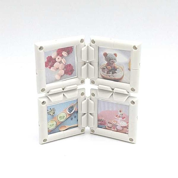 フォトフレーム  4面  3cm×3cm 組み立てキット 手作り 小さい 写真立て 組み換え自由 ニ...