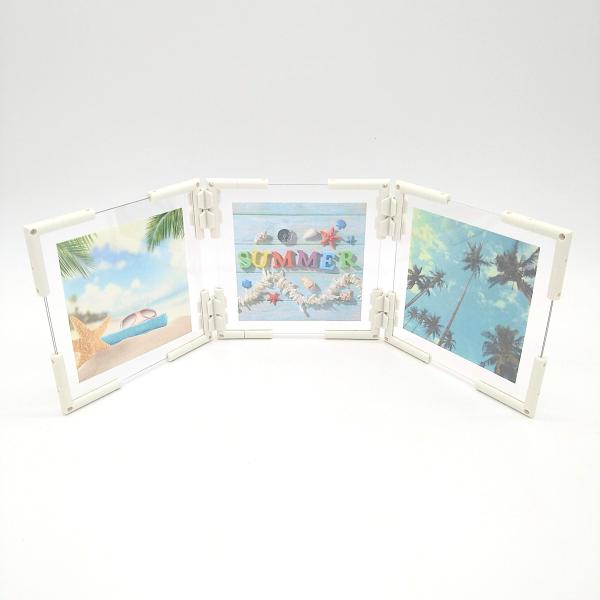 フォトパネル  3面  15cm×15cm 組み立てキット 手作り 考えて創る 写真立て 組み換え自...