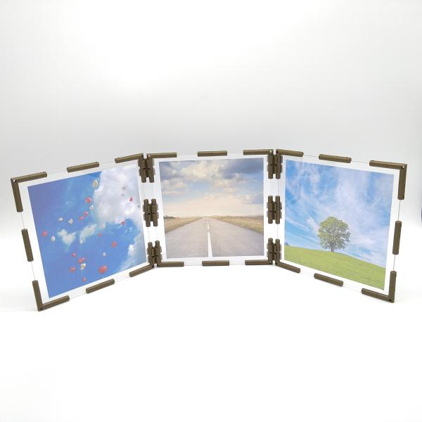 フォトパネル  3面  18cm×18cm 組み立てキット 手作り 考えて創る 写真立て 組み換え自...