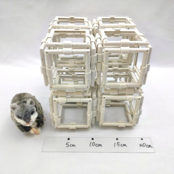 ハムスタージャングルジム 6cm 2段 遊び場 運動 ストレス発散 おもちゃ 透明 クリア 小動物 ...