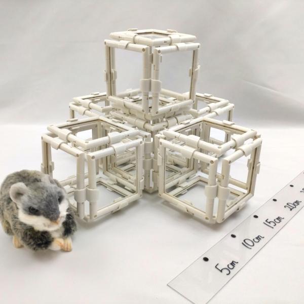 ハムスターピラミッド 6cm 2段 遊び場 運動 ストレス発散 おもちゃ 透明 クリア 小動物 ペッ...