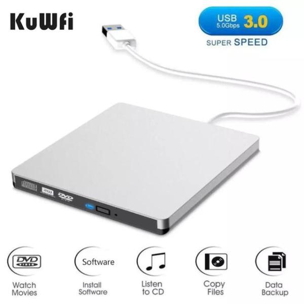 Kuwfi外部USB 3.0 DVDバーナーライターレコーダーDVD rw光ドライブCD/DVDウエ...