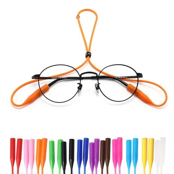 色付きの調節可能なシリコン眼鏡ストラップ,滑り止めスポーツチェーン,サングラスコード,メガネ脚