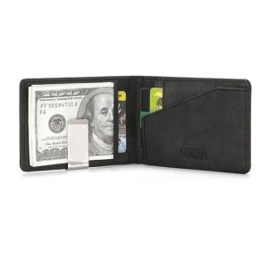 男性と女性のためのファッショナブルな革の財布,多機能クリップ,薄い男性のカード,金属クランプ,お金のためのキャッシュホルダー｜newold-goods