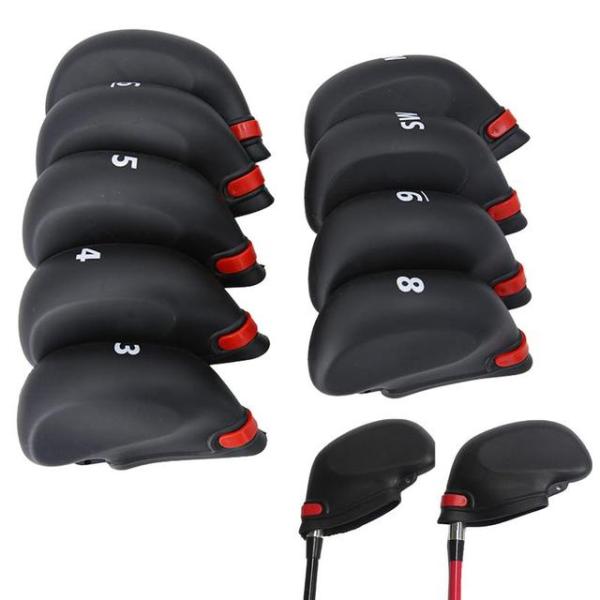 ゴルフクラブ用の保護カバー,車用の鉄の頭カバー,ゴルフゴルフ用の保護ヘッドカバー,9ユニット
