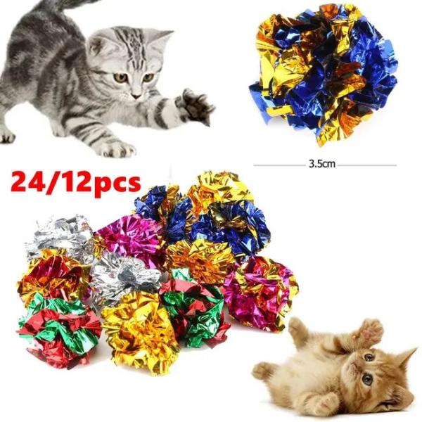 音のある色のボール,紙のおもちゃ,猫のクリトリス,ゲーム,おもちゃ,12個