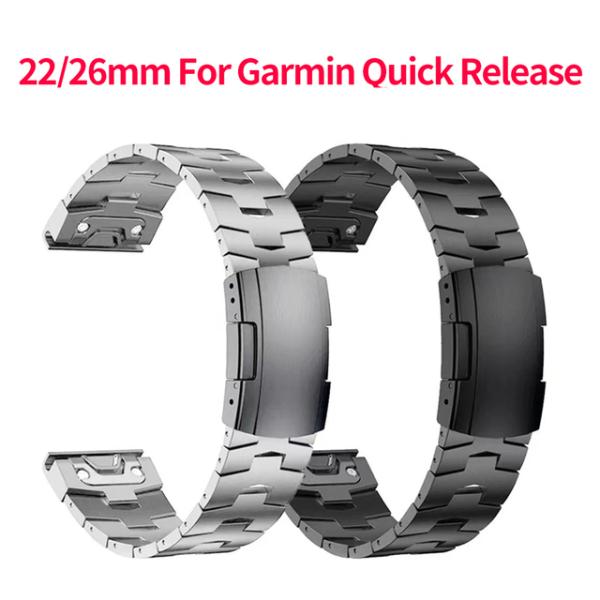 Garmin-GPS付きチタン合金時計ストラップ,クイックリリース26mm 22mm,fenix 6...