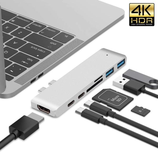 USB 3.1 Type-Cからhdmiへのアダプター,4k,thunderbolt,3,tf,sd...