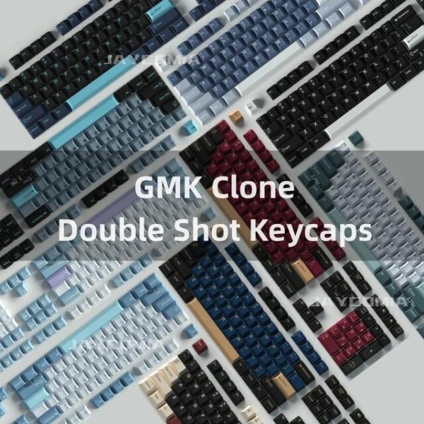 Gmk-ダブルショットキーキャップ、チェリープロファイル、pbt素材、メカニカルキーボード用のブラジ...
