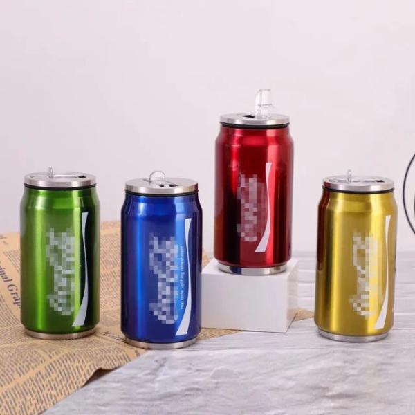 ステンレス鋼のサーモクーラー,魔法瓶,トラベルカップ,飲料ボトル,二層ストロー,ソーダ缶