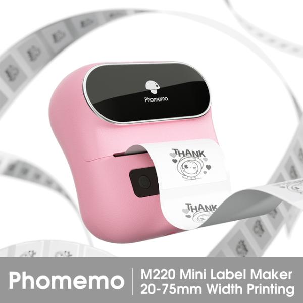Phomemo-ポータブルバーコードプリンター、バーコード、名前、住所用のm220ラベルメーカーマシ...