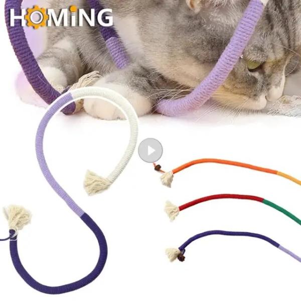 猫用のインタラクティブな綿ロープのおもちゃ、チューイング、歯が生える、テーザーワンド用のロープ、ペッ...