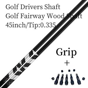 ゴルフドライバーまたはフェアウェイウッドブラックグラファイトシャフト、チップ、グリップとスリーブ、T-R-6、s、r、sr、x、0.335、45インチ