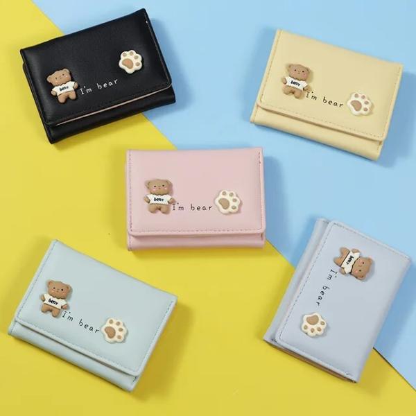 女の子のための多機能短い3つ折り財布,韓国の小さな女の子のためのハンドバッグ,クレジットカード
