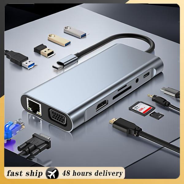 MacbookAir m1用のUSBタイプCハブ,スプリッターアダプター,HDMI, 4k,thun...