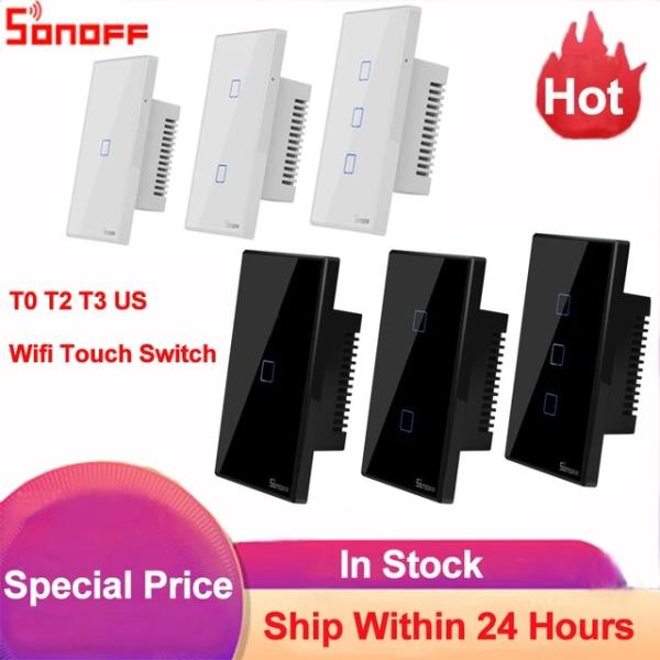 Sonoff T0 T2 T3米国スマートスイッチ無線lanタッチ壁スマートワイヤレスタイマーライト...